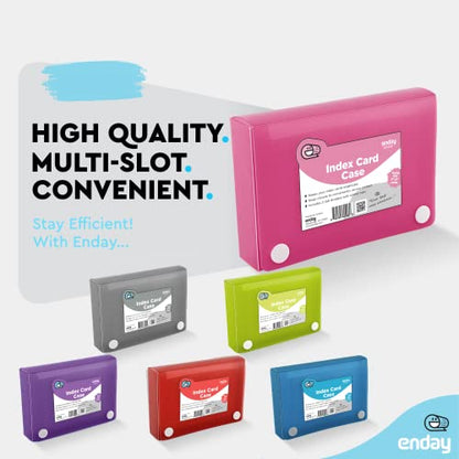Enday Index Card Holder 3x5, Pink Index Card Case with 5 Tab Dividers, Index Card Organizer, Flash Card Holder, Holds 100 Cards - color: PINK, size: 1