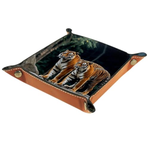 Dice Trays Tiger Holder Storage Box for Dice Games Like RPG DND, Leather Dice Holder Portable Folding Rolling Dice Tray, 16x16cm - color: Multi 9