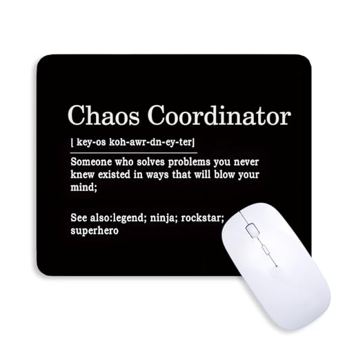 Chaos Coordinator Gifts for Classroom Women Men, Teacher Black Mouse Pad Non-Slip Rubber Base for Desk Laptop Gaming Office for Women, Classroom Desk Decor for Office Room, 8x9.5 Inch - color: Chaos