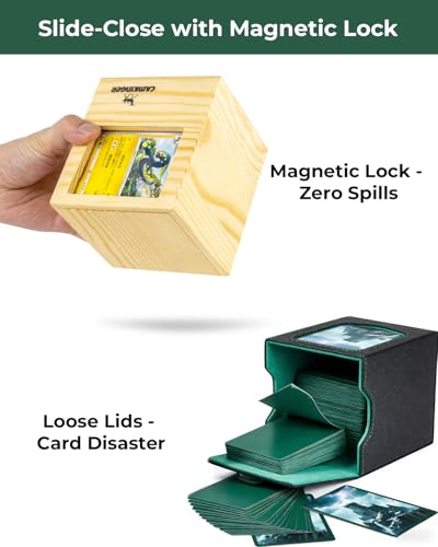 Wooden MTG Commander Deck Box with Display Window 100 Double-Sleeved Cards