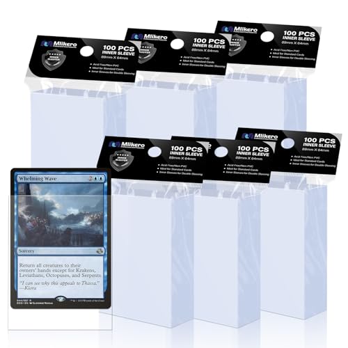 600 Pack Card Sleeves, Perfect Fit Inner Sleeves Ideal for Double-Sleeving, Trading Card Sleeve Compatible with MTG, TCG, Gaming Cards - color: Clear, size: 600 Pack