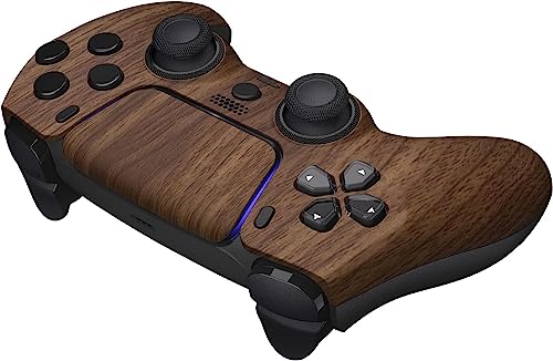 Custom Controllerzz Wood Controller Bundle – Includes Wood Custom Wireless Controller for PS5, PC & Braided USB-C Cable & Universal Protective Case