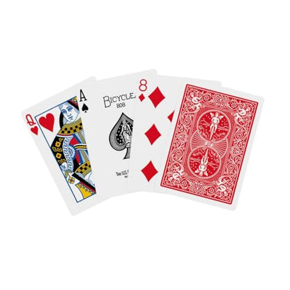 Bicycle Playing Cards 4 Pack Standard Index Poker Size Red and Black | Air Cushion Finish, Made in USA, 2 red and 2 black decks, 52 cards plus 2 Jokers per deck, For all card games