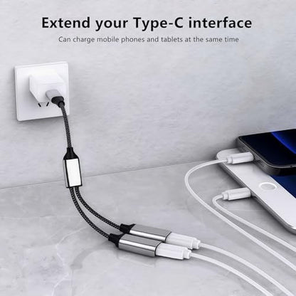 REYTID USB C Splitter Cable, Type C Y Splitter 2-in-1 Hub - Male to Dual USB C Female Adapter for Laptop/Tablet/Telephone/Flash Disk Drive/Gaming Consoles