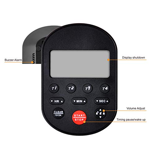 (Black) Runleader RL-HM207 Digital Countdown/Count-up Timer | Start/Stop Design, Buzzer Reminder for Office Cooking Baking Sports Games.