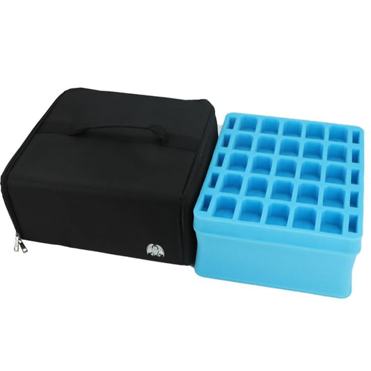 Miniature Storage Case - 25x Foam Slot and Large Pick and Pluck Foam Case for Miniatures - Miniature Carrying Case with Handle - Miniatures Carrying Case for up to 40mm Bases - Grinning Gargoyle - style: 40mm Bases