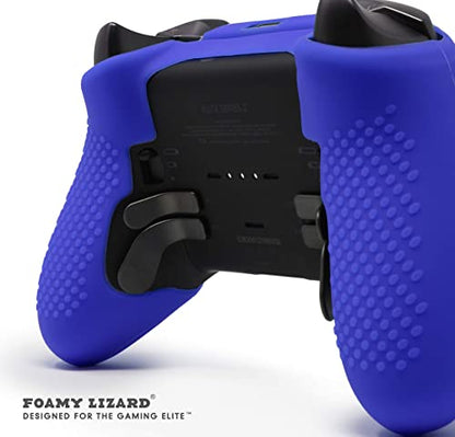 Elite Series 2 Studded Grip Skin for Xbox One Elite Series 2 Controller (NOT for Series X/S/Elite 1) by Foamy Lizard - Sweat Free Silicone w/Flat Top Anti-Slip Studs + 8 QSX-Elite Thumb Grips (Blue) - color: Blue
