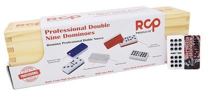 Dominos Set for Adults – Professional Double 9 Cuban Dominoes Set, Classic Travel Board Game with Wood Case Juegos de Mesa (Havana Club Silver) - color: Havana Club Silver