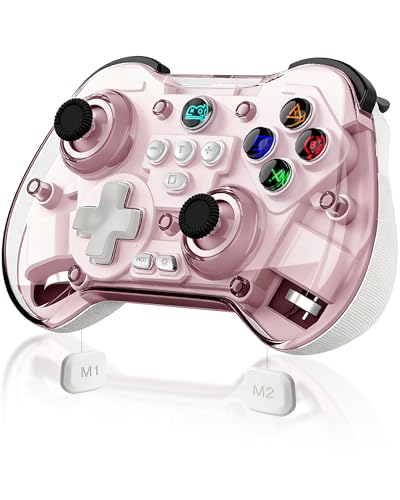 Joso Mobile Gaming Controller for iPad/iPhone/Tablet, Cloud Controller Remote Joystick for iOS/Android, Wireless Switch Controller with Macro Buttons/Hall-Rocker/Hall-Trigger - Pink - color: Pink