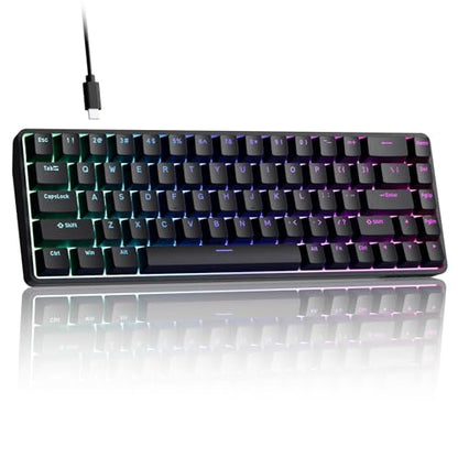TMKB T68-C HE Hall Effect 60% Gaming Keyboard, 8000Hz, 0.02mm Rapid Trigger | Magnetic Switches, Adjustable Actuation, Web Driver, RGB Backlight, Wired, Gift for Teens, Students and FPS Gamers