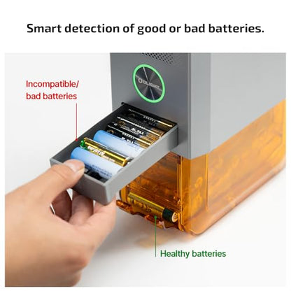 OLIGHT Ostation X Smart 3-in-1 AA Battery Charger with 32 NiMH AA | NiMH AA Batteries 2100mAh, Polarity-Free, App Control, Auto Charge & Storage, Bad Battery Removal, for Homes Offices Schools