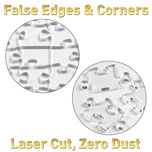 Funwares ImPuzzable Clear Acrylic Puzzle, 500 Pieces, Impossible Jigsaw | False Edges & Corners, Double-Sided Crystal-Clear Pieces, Insanely Hard Brain Teaser, Gag Gift & White Elephant Champ - size: 500 Piece