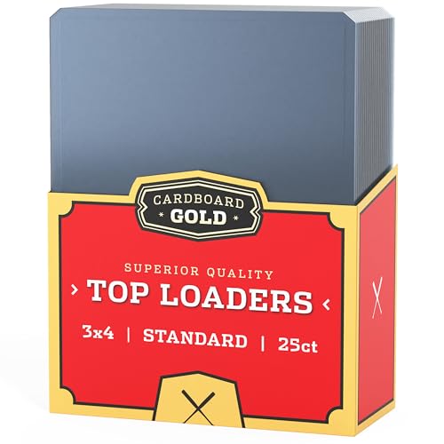 Cardboard Gold - 35pt Top Loaders for Cards - 25 Count - Premium 3x4 Inch Trading Card Toploaders - Protect Your Baseball and Sports Cards with These Crystal Clear Hard Plastic Sleeves Protectors - size: 25 Toploaders.