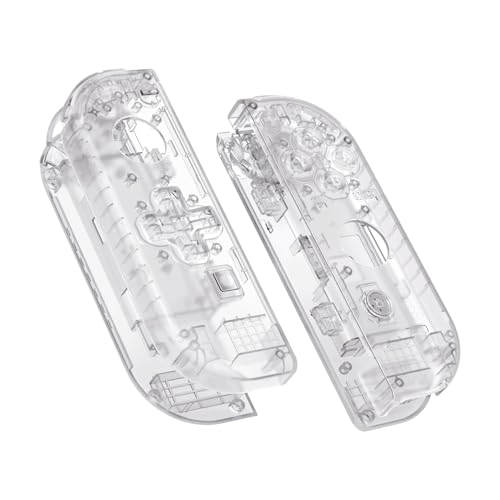 eXtremeRate Transparent Clear Joycon Handheld Controller Housing (D-Pad Version) w/Full Set Buttons, DIY Replacement Shell Case for Nintendo Switch & Switch OLED Joy-Con – Console Shell NOT Included - color: Clear