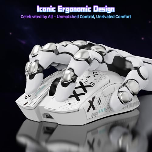 ATTACK SHARK X11SE Wireless Gaming Mouse, 59g Lightweight, White&Tape | Bluetooth/2.4Ghz Wireless/Wired Connectivity, 22K DPI, PixArt PAW3311 Gaming Sensor, 1K Polling Gamer Mice for PC/Mac - color: White&Tape