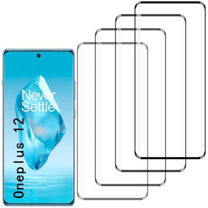 [4 Pack] Tempered Glass Screen Protector for OnePlus 12 | Tempered Glass, Scratch Resistant, Easy-Install, Bubble Free, Anti-Fingerprint