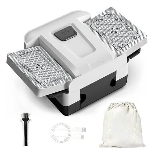 Automatic Card Shuffler,Rechargeable Card Shuffler for 1-2 Decks | Portable Shuffler Machine, Ideal for Card Games, Perfect for Home Game Nights, Travel & Gatherings, with Storage Bag