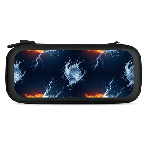 PPIKTC Carrying Case for Switch, Ice Water Fire Flame Basketball Protective Travel Storage Bag, Hard Shell Game Holder Organizer with 15 Game Cartridges - color: Design (338)