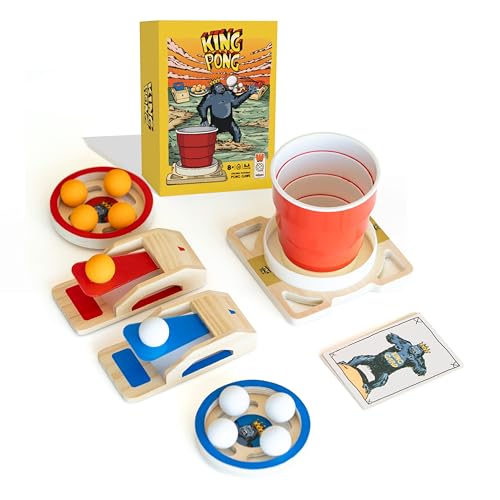 King Pong Original Shot-Making Tabletop Game for Kids, Teens & Adults | 1-4 Players | Skill-Based Gameplay | Many Ways to Play | Competitive Friends & Family Game