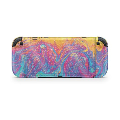 Glossy Glitter Gaming Skin Compatible with Nintendo Switch 2 Console Only - Paint Currents - Premium 3M Vinyl Protective Wrap Decal Cover - Easy to Apply | Crafted in The USA by MightySkins - color: Paint Currents, size: Switch 2 Console Skin Only, style:
