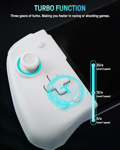 FUNLAB Switch Joypad Controllers for Nintendo Switch/OLED Joycon Replacement, Customizable Switch handheld Controller with Hall Effect Joysticks, Luminous One-Piece Controles Joypad Controller - 7 LED Colors - color: White-Eyes Pattern