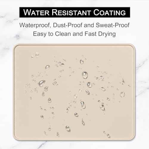 Hsurbtra Mouse Pad, Premium-Textured Square Mousepad 10.2 x 8.3 Inch, Stitched Edge Anti-Slip Waterproof Rubber Pretty Cute Computer Mat for Office Gaming Laptop Women Kids Beige - color: Beige, size: Square Mousepad (10.2" x 8.3")
