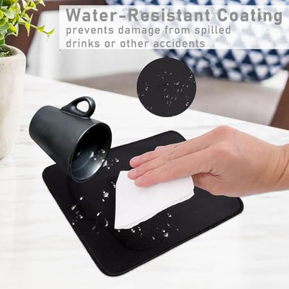 10 Pcs Computer Mouse Pad,Premium-Textured Mouse Pad with Stitched Edge,Gaming Mouse Pads with Non-Slip Rubber Base,Waterproof Mouse Pad for Laptop Computer Office Home(Black-10.2x8.2)