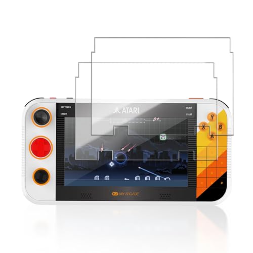 2 Pack Screen Protector for My Arcade Atari Gamestation Go Handheld Game Console, 9H Hardness Tempered Glass for My Arcade Atari Gamestation Go,Anti-Scratch, HD Clarity,Bubble Free