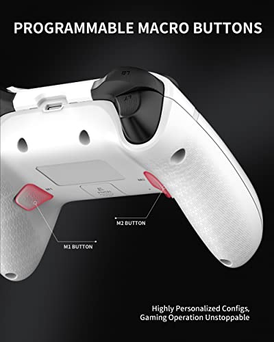 BEITONG Asura 2 Pro Game Wireless Controller - Hall Effect Trigger, ALPS Joystick, Gaming Gamepad for PC/Steam/Android TV/Tesla, Programmable M Buttons (White)