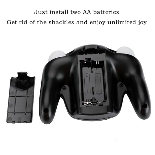 inventii Game Cube Controller,NGC 2.4G Wireless Classic Controller for Wii Game Cube, With Receiver Adapter (Black and Silver) - color: Black and Silver