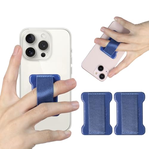 Universal Phone Grip for Smartphones - Phone Holder for Hand -Wireless Charging Compatible (Dark Blue) - 2Pack - color: Dark Blue