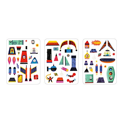 Mudpuppy Rocket Ships Magnetic Build-It Game – Magnetic Toys for Ages 4+, Fun & Compact Travel Activity for Kids, Includes 60+ Magnets and Durable Storage Tin