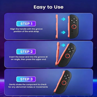 Arvytosty Magnetic Wrist Straps for Switch 2 Joy-Con, Adjustable Lanyard with SR/SL Buttons, Compatible with Switch 2 Mouse Mode, Replacement Wrist Strap Accessories (Blue&Red-4 Packs) - color: Blue&Red-4 Packs