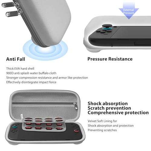 RAVEtone Travel Carrying Case Compatible with Nintendo Switch 2 Model 2025, Large Capacity Premium EVA Portable Hard Shell Pouch Waterproof Game Bag with 32 Game Cartridge Accessories (Gray) - color: Gray, style: Large