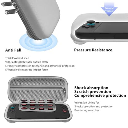 RAVEtone Travel Carrying Case Compatible with Nintendo Switch 2 Model 2025, Large Capacity Premium EVA Portable Hard Shell Pouch Waterproof Game Bag with 32 Game Cartridge Accessories (Gray) - color: Gray, style: Large