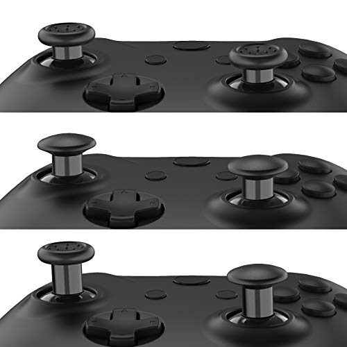 eXtremeRate ThumbsGear Xbox 컨트롤러용 교체 가능한 썸스틱 - 편안함 향상 - 블랙 3가지 높이 돔형 및 오목한 그립 인체 공학적 조절 가능한 조이스틱, Xbox Seires X/S, Xbox One S/X/Elite용 - color: 블랙.