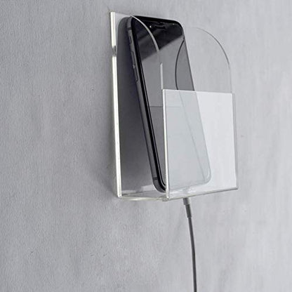 VANCORE Clear Wall Mounted Charging Station - Smart Phone & TV Remote Control Holder (1 Hole) - color: 1 Hole