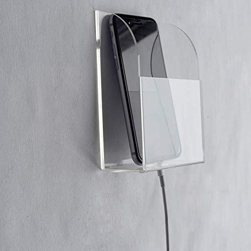 VANCORE Clear Wall Mounted Charging Station - Smart Phone & TV Remote Control Holder (1 Hole) - color: 1 Hole