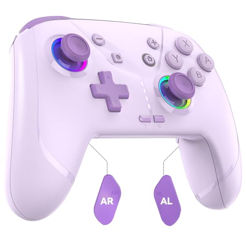 GMBACK Wireless Switch 2 Pro Controller with Home Wake Up & Loop Macro | Bluetooth Gaming Controller for Nintendo Switch 2/1/Lite/OLED with HD Rumble, 6-Axis Gyro, Turbo, 800mAh, Purple - color: Purple