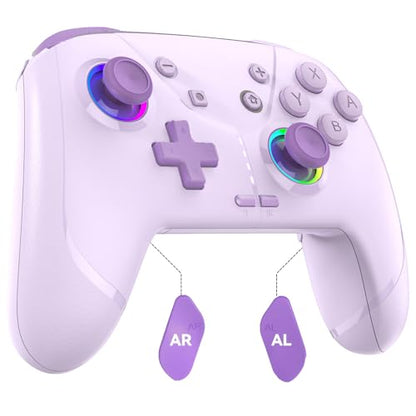 GMBACK Wireless Switch 2 Pro Controller with Home Wake Up & Loop Macro | Bluetooth Gaming Controller for Nintendo Switch 2/1/Lite/OLED with HD Rumble, 6-Axis Gyro, Turbo, 800mAh, Purple - color: Purple