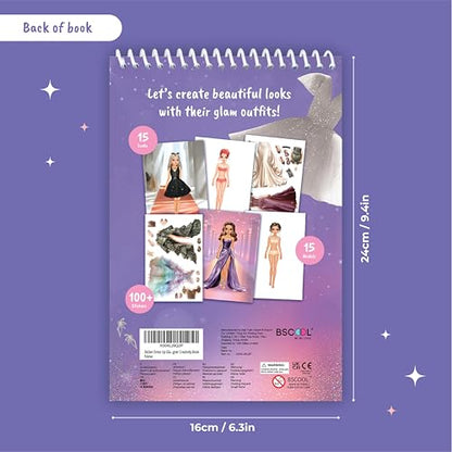 Fashion Sticker Book for Kids Girls Activity Design | Dress up runway activity with guided design pages sparks creativity; perfect for little designers ages 5 and up. - color: Sticker Dress Up Fashion Runway