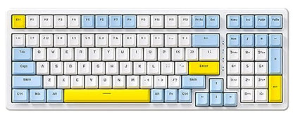 Ajazz Mechanical Gaming Keyboard,Hot Swappable Mechanical Keyboard with Numeric Pad,Compact USB Wired Keyboard 100 Keys Double-Shot ABS Keycaps,N-Key Rollover RGB Custom Keyboard for PC Mac(MX Red) - color: Lemon/Hot-swap Red Switch