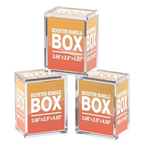 Booster Bundle Acrylic Magnetic Case for TCG Boxes, 5mm Thick Stackable Protector with Magnetic Closure, Display Storage for Card Game Packs (Note: Excludes Ascended Heroes & Perfect Order) 3 Pack - size: Standard: Scarlet & Violet Era