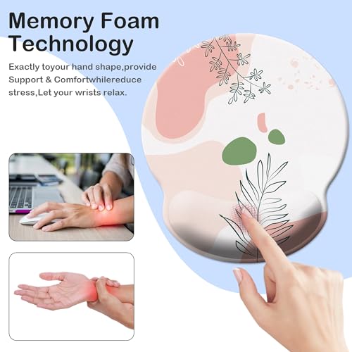 Mouse Pad Wrist Support,Ergonomic Mouse Pad with Wrist Rest,Comfortable Mousepad with Smooth Wrist Rest,Pain Relief Mouse Pads for Non-Slip Base,Computer,Laptop,Office & Home (Modern Abstract3) - color: Modern Abstract3