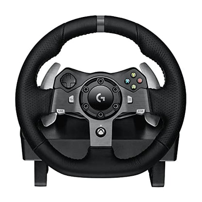 logitech G920 Dual-motor Feedback Driving Force USB Racing Wheel with Responsive Pedals for Xbox One (Renewed)