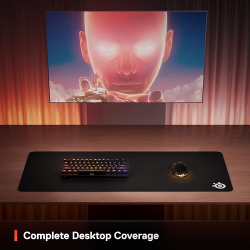 SteelSeries QcK Gaming Mouse Pad - XXL Cloth - Peak Tracking and Stability - Esports Mousepad - Never-Slip - Full Desk Coverage - color: Black, size: XXL, style: Classic