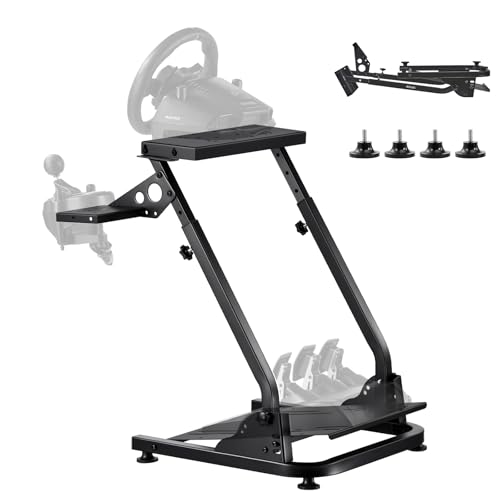 VEVOR Racing Wheel Stand, Adjustable & Foldable Simulator Stand for Logitech G29 G27 G920 G923, Thrustmaster T300RS T300GT T248 TS-PC TSXW Gaming Cockpit,Pedals Simulator NOT Included | Fit for Logitech G29 G27 G920 G923, Thrustmaster T300RS T300GT T248 T