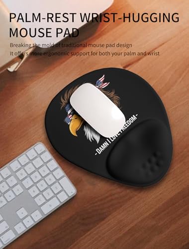 Palm-Rest and Wrist-Hugging Mouse Pad Wrist Rest, Ergonomic Wrist Support with Curve Fitting Cushioned Memory Foam for Carpal Tunnel Pain Relief, 9.9 x 8.3 Inch, DILF - color: Dilf