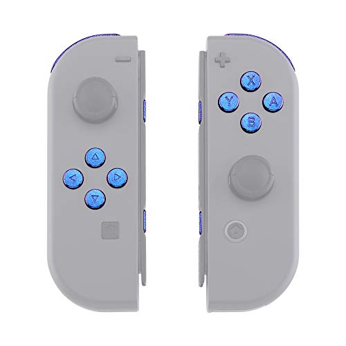 eXtremeRate DIY Full Set Buttons for Nintendo Switch & Switch OLED, Replacement Buttons for JoyCon, ABXY Direction Keys SR SL L R ZR ZL + - Home Capture Trigger Buttons Springs - Chameleon Purple Blue - color: Chameleon Purple Blue