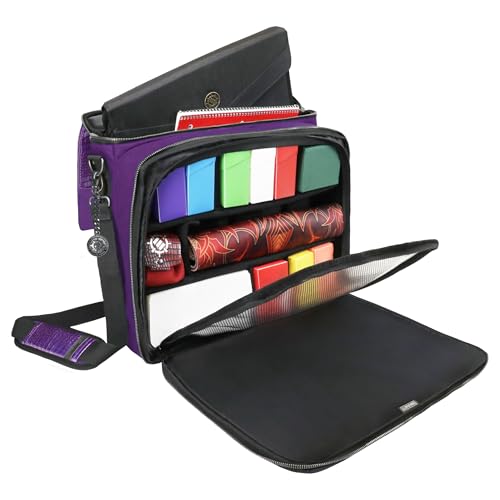 ENHANCE Collector's Edition MTG Bag fits Deck Boxes, Top Loader Binder, Commander Deck, & More TCG Accessories - TCG Travel Bag with Card Defender Screen, Customizable Interior (Dragon Purple) - color: Dragon Purple